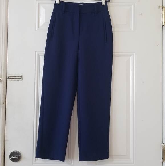 Wilfred Aritzia Women's Sash Tie Belt Nevy Blue Work Pants Trouser - Picture 2 of 11